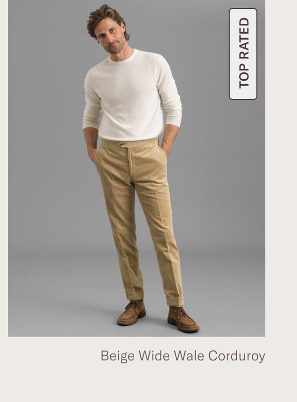 Allen Beige Wide Wale Corduroy Dress Pant