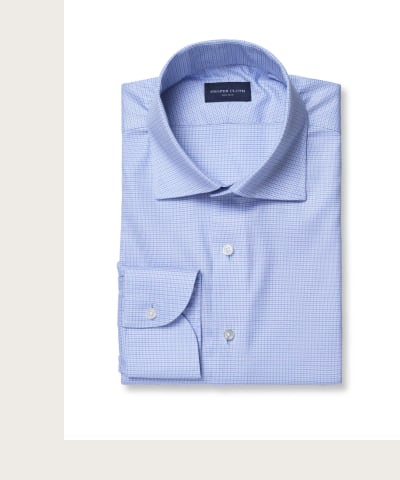 Non-Iron Stretch Lavender and Blue Houndstooth Check